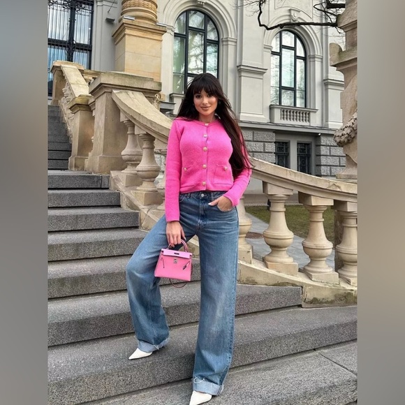 ZARA BUTTONED KNIT CARDIGAN - Picture 4 of 14